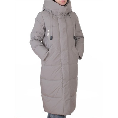A8356 GRAY/BEIGE Пальто зимнее женское (200 гр. холлофайбер)
