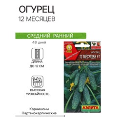 Семена огурца "12 месяцев", F1, 10 шт.