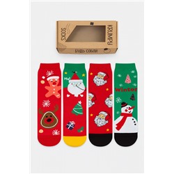 Носки НГ комплект 4 пары, р.35-40 "New Year's magic"