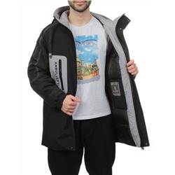 2171 BLACK GRAY Куртка мужская зимняя облегченная (130 гр. холлофайбер)