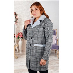 Пальто женское в клетку 252221, размер 48-54
