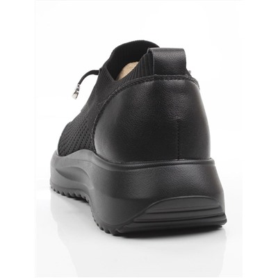 03-A629-1 BLACK Кроссовки-носки "Снокеры" женские (натуральная кожа, текстиль)