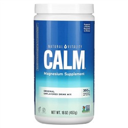 Natural Vitality, CALM, смесь для приготовления напитка с магнием, оригинальный вкус без добавок, 453 г (16 унций)