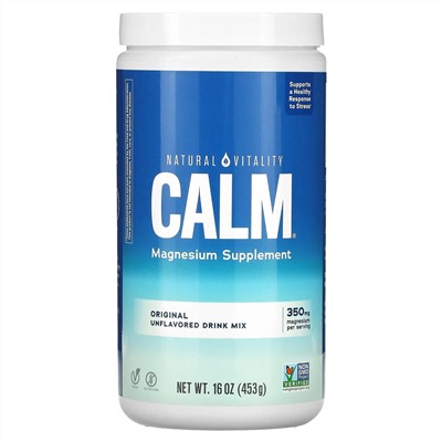 Natural Vitality, CALM, смесь для приготовления напитка с магнием, оригинальный вкус без добавок, 453 г (16 унций)