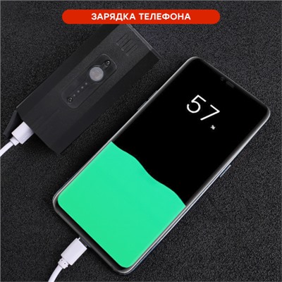 Фонарь передний COMIRON "FARA" корп алюминий IPX5; свет: 4*T6 LED, max. 1800lm аккум 5200mAh Type-c USB индикатор заряда POWER BANK 7 режимов/уп 60/50