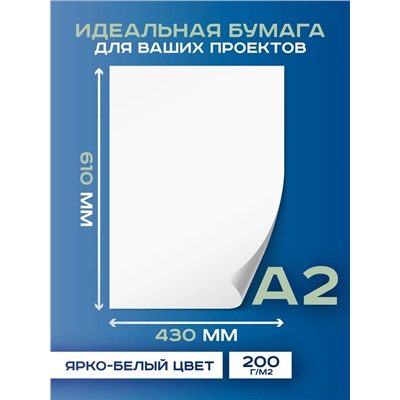 Набор ватманов чертёжных А2, 100 листов, 200 г/м², ГОЗНАК