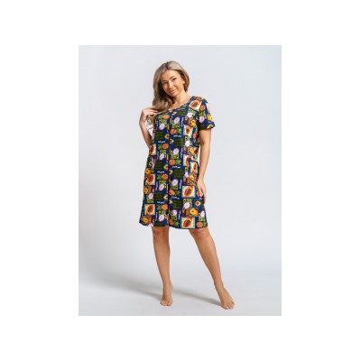 924 Халат "Тропики/синий"