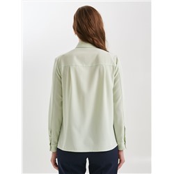 Блузка с потайной застёжкой в бледно-зелёном оттенке