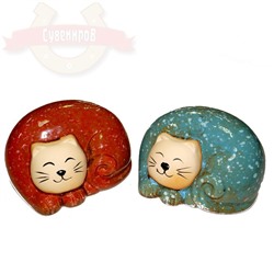 Кошка клубок керам.глазур.  13*8см