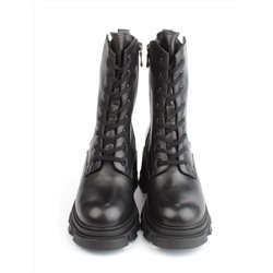 04-M2-5122 BLACK Ботинки зимние женские (натуральная кожа, натуральный мех)