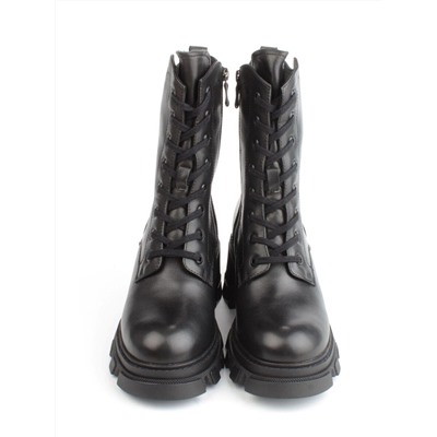 04-M2-5122 BLACK Ботинки зимние женские (натуральная кожа, натуральный мех)