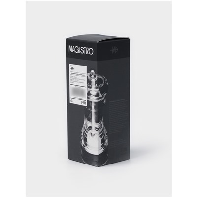 Мельница для специй Magistro Glace, 13.9 см, 30 мл, керамический механизм, акрил, прозрачная