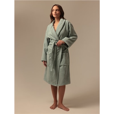 Халат махровый женский SL HOME: Basic «Аззура», хлопок 100%, бирюзовый