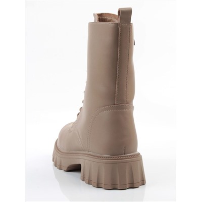 04-PAX33-2Z DK. BEIGE Ботинки зимние женские (натуральная кожа, 100% шерсть)