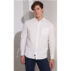 Рубашка д/р лен F111-0450-1 white