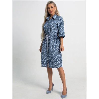 Платье хлопковое Стоун (сине-белое) П15449-4М