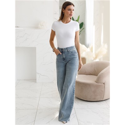 Джинсы клеш от колена из эластичного  денима