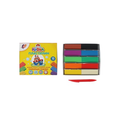 Пластилин плавающий 10 цветов «Кроха»