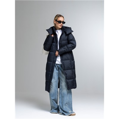 Пуховик женский темно-синий