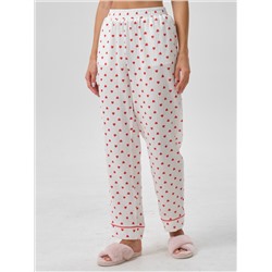 Брюки белые в сердечко с карманами