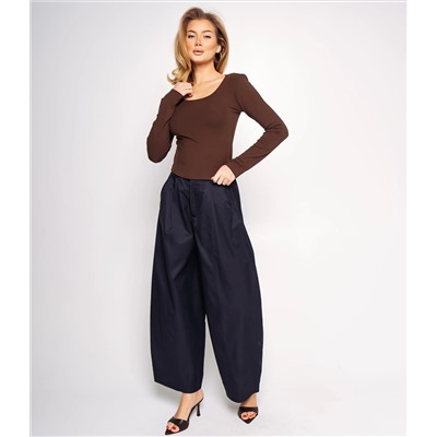 Лонгслив #КТ0140, шоколадный