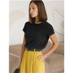 Базовая футболка полуприлегающая из премиального хлопка с эластаном