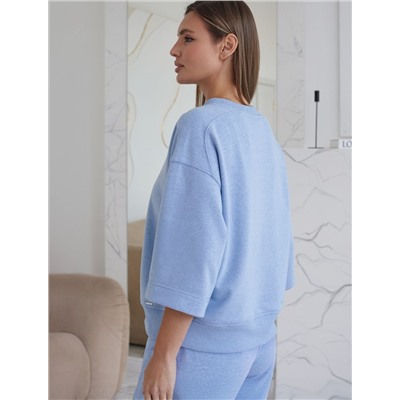 Свитшот свободный из петельчатого футера двухнитки с эластаном