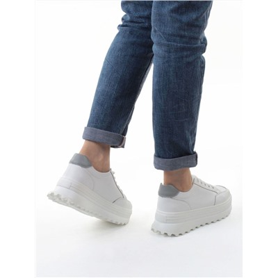 03-YC282-1 WHITE Кроссовки женские (натуральная кожа)