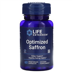 Life Extension, Оптимизированный шафран, 88,25 мг, 60 вегетарианских капсул