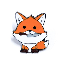 Металлический значок "Лисёнок с ножом"