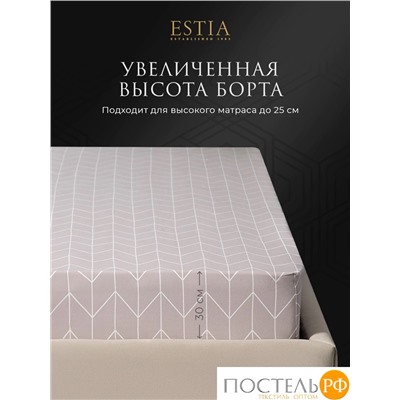 Estia ЛАФОНТ Простыня на резинке 180х200+30, 1 пр., хл./сатин розовый