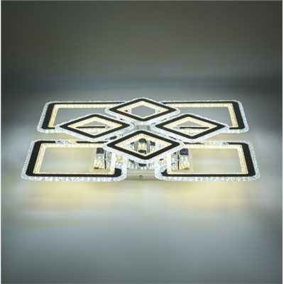 Стационарный светильник / LED-люстра потолочная. Цвет: хром (452W / 630*630*120)" / LED white + yellow3000K~6500K / K26025Cr/4+4 / уп 1