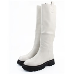 02-E39B-53R MILK Сапоги демисезонные женские (натуральная кожа)