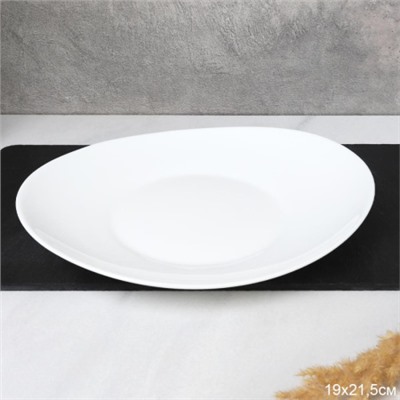 Тарелка плоская 215 мм Овал  LP85 (white) (уп 6/48)