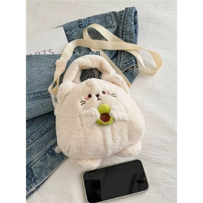 Сумочка Котик бежевый с авокадо 20 см