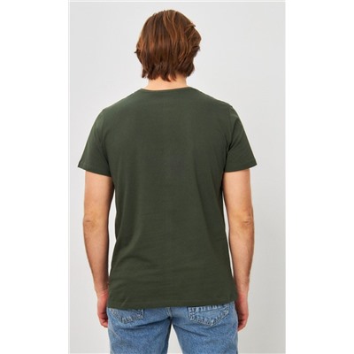 Футболка мужская с принтом P411-06-847 хаки
