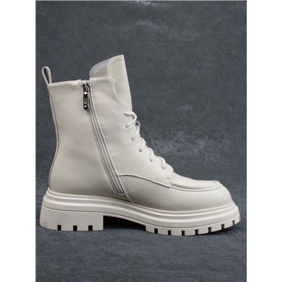 04-M3-886 BEIGE Ботинки зимние женские (натуральная кожа, натуральный мех)