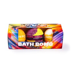 Набор BATH BOMB (Набор бурлящих шариков МАРАКУЙЯ-БАНАН-ДЫНЯ), 3шт., PASSION FRUIT (с пеной и экстрактом маракуйи), 145г, BANANA (с маслами и экстрактом банана), 145г, MELON (с экстрактом дыни), 145г