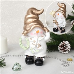 Фигурка Снеговик 18 см / S2195 /уп 48/Новый год (Венок)