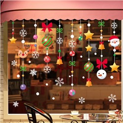 Наклейки на окна композиция "ГИРЛЯНДЫ" 113 элементов 4 листа 20*30 см. Многоразовые, Без клея (Статические) BQ085А