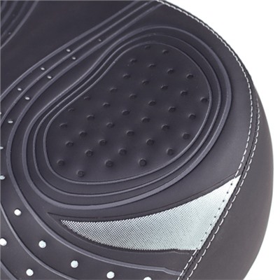 Седло велосипедное суперкомфортное COMIRON KING DIVAN 167-1C 260x220, Пена 57мм. Технологии: DW, ED, Spring, Верх: PU, Цвет: Чёрный+Серый /уп 16/