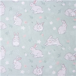 Постельное бельё Крошка Я «Зайчик на лужайке», 112х143 см, 60х120+20 см, 40х60 см, 100% хлопок, бязь