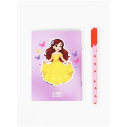 Подарочный набор, блокнот раскраска А6, 32 л., ручка пиши-стирай «Подружки»