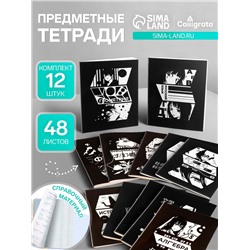 Набор предметных тетрадей Calligrata «Комикс Аниме», 12 предметов, 48 листов, со справочным материалом, обложка из мелованного картона