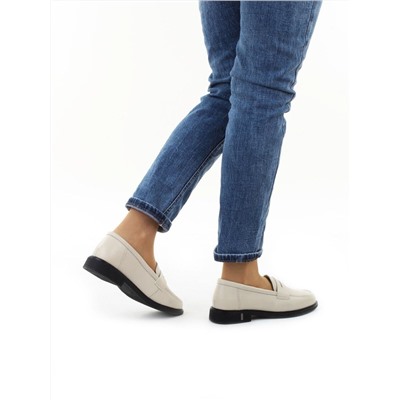 03-DYL128-3 BEIGE Лоферы женские (натуральная кожа)