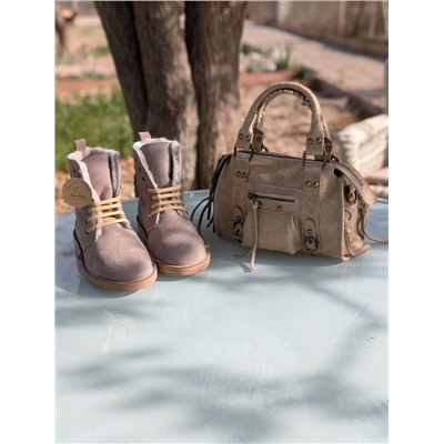 Зимние ботинки  AB.Z. 27001 Piedra+Итальянская сумка  AB.Z · Pelle · Gabana beig Акция