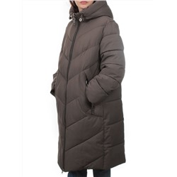 2413 GREY BROWN Пальто зимнее женское (200 гр. холлофайбер)