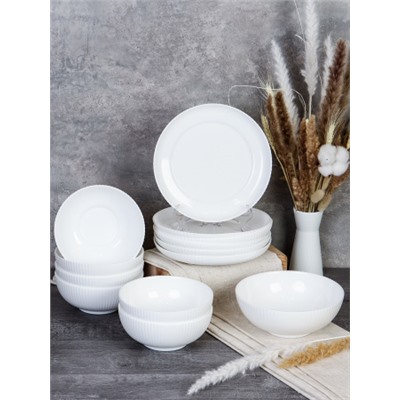 Столовый набор 13 предметов Вертикаль белый  FLYGP13 867 (WHITE) (уп 4)