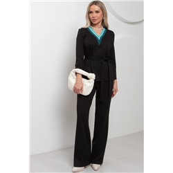 Костюм трикотажный чёрный с брюками Маргарет №1