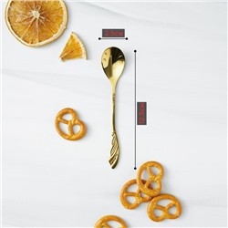 Ложка десертная из нержавеющей стали Magistro «Перо», длина 12.5 см, золотистая